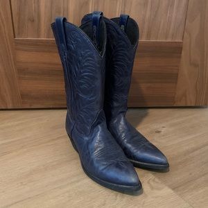 Navy ACME vintage cowboy boots size 8 EUC